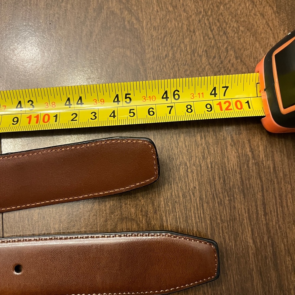 Set of 2 men’s leather belts in 45-46” size - Picture 4 of 4
